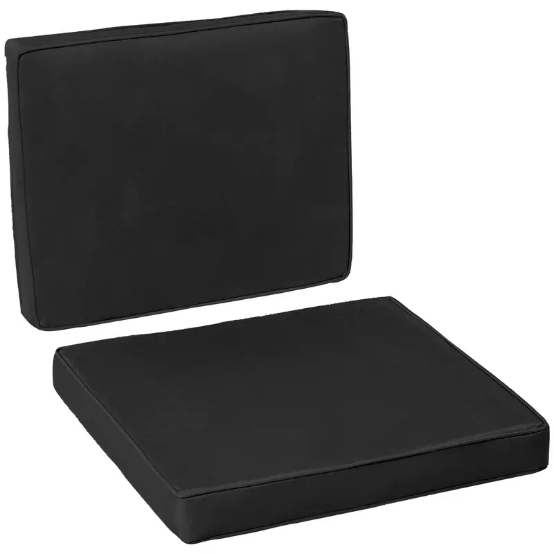 Outsunny 2-Piece Outdoor Cushion Set – Seat & Back Pad For Rattan Sofas, All-Weather Use, Black 1
