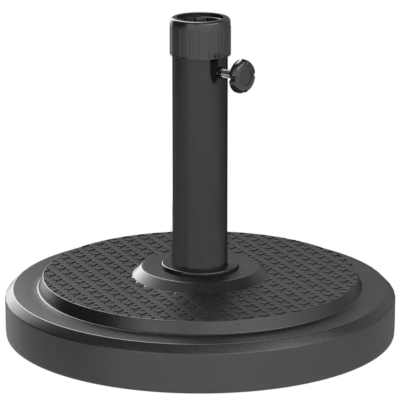 Outsunny 22Kg Hdpe Round Parasol Base – Reinforced Stand For 38Mm & 48Mm Umbrella Poles, Black 1