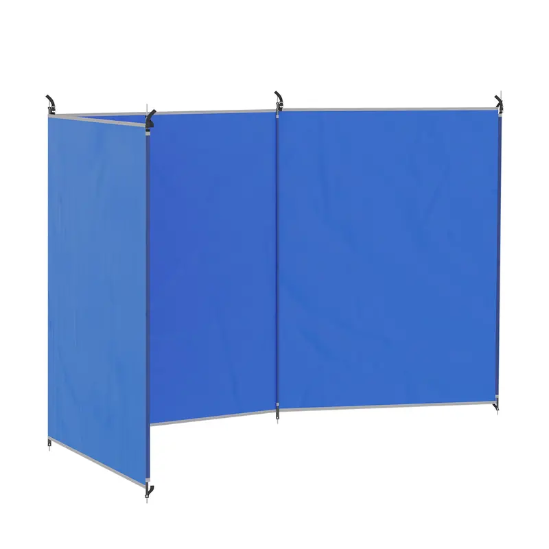 Outsunny 4.5M Foldable Camping Windbreak – Portable Beach Sun Screen With Steel Poles & Carry Bag 1
