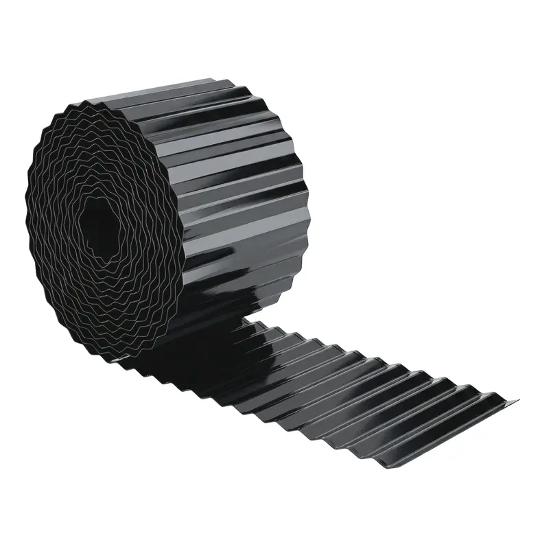 Outsunny 8 In × 21.3 Ft Dark Grey Galvanised Steel Garden Edging — Corrugated Heavy-Duty Lawn Border 1