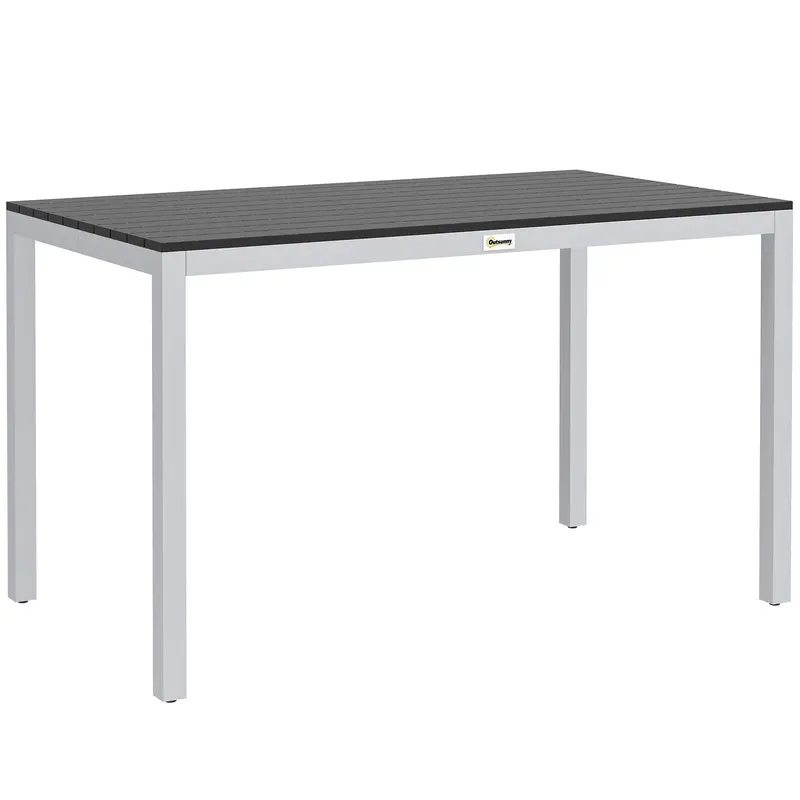 Outsunny Black Rust-Resistant Aluminium Outdoor Dining Table – Fits 4 To 6 People 1