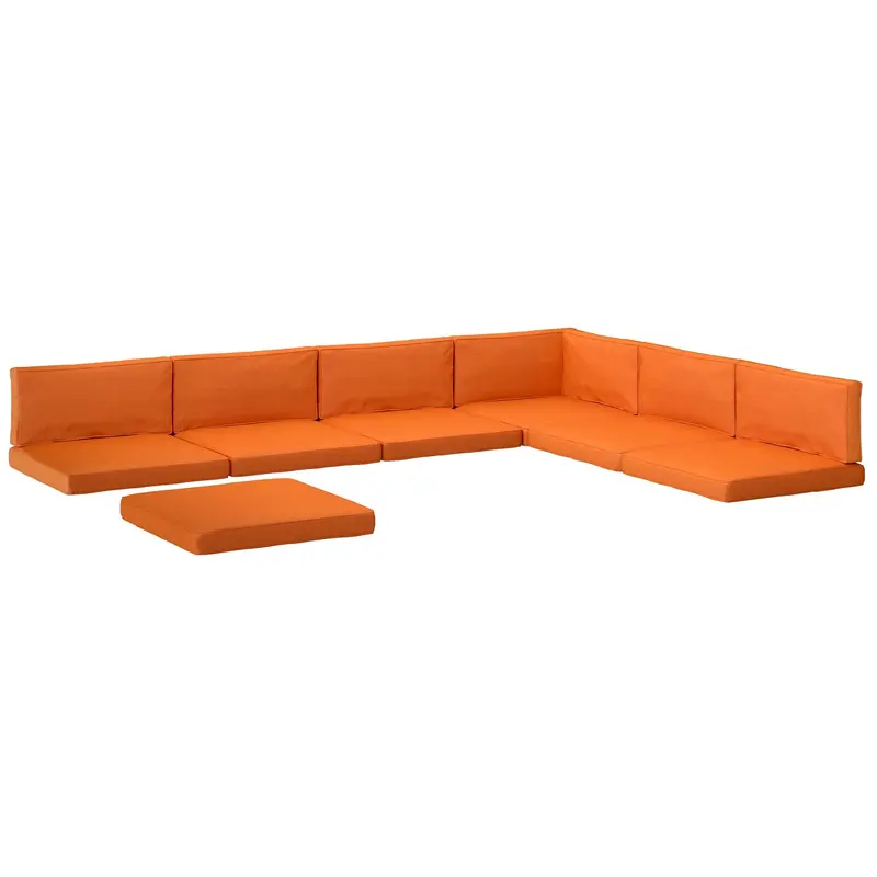 Outsunny Orange 14-Piece Outdoor Dining Cushion Set – Complete Seat & Back Pad Kit For Garden Furniture 1