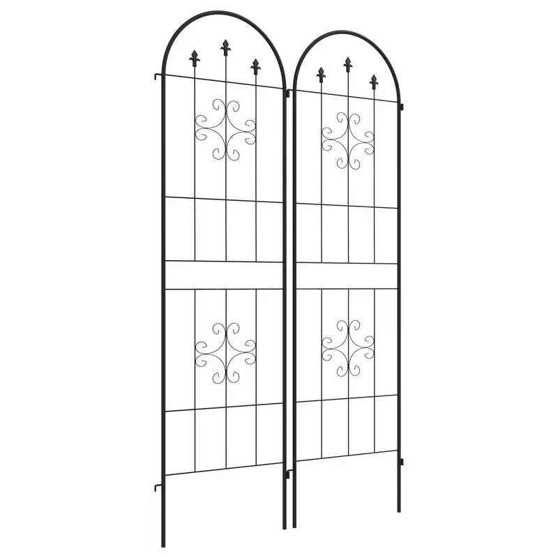 Outsunny Pair Of Spiral Anchor Trellis Panels For Garden Climbers 1