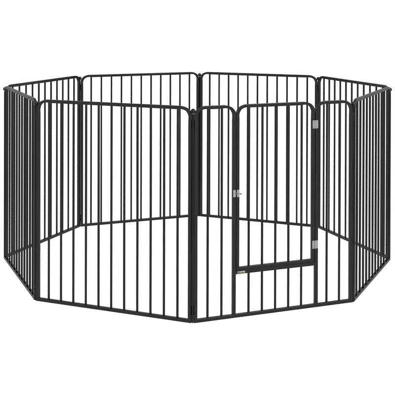 Pawhut 100 Cm Heavy-Duty 8-Panel Dog Playpen – Indoor & Outdoor Use For All Sizes 1