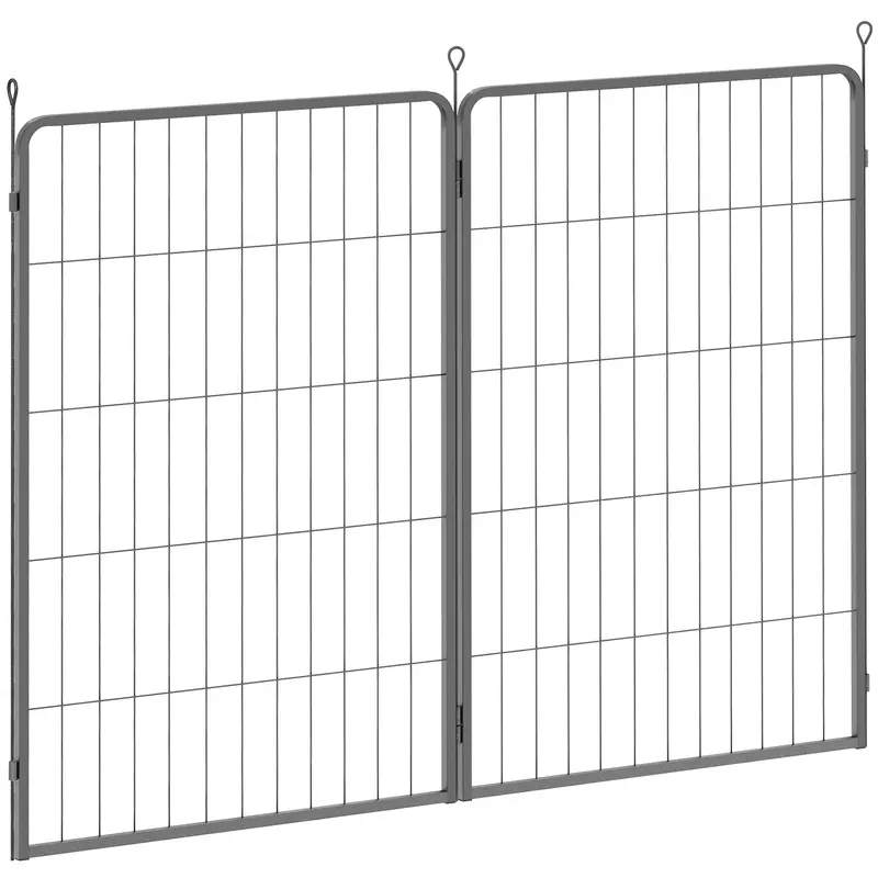 Pawhut 100Cm-Tall Expandable Dog Pen Kit – Two-Piece Large-Dog Enclosure With Stakes 1