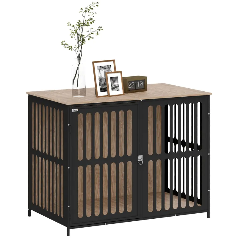 Pawhut Large Dog Crate Furniture – Chew-Resistant Mesh Enclosure With Secure Single-Door Design (100 × 60 × 81.5 Cm) 1