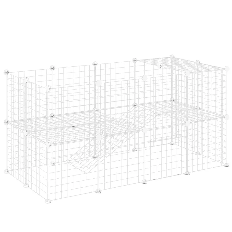 Pawhut White 36-Panel Modular Pet Playpen For Small Animals – Indoor/Outdoor Wire Enclosure 1