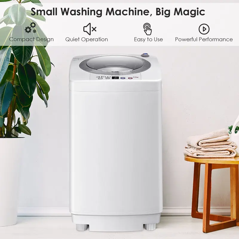 Portable Full-Automatic Washer – 6 Wash Programs & 3 Water-Level Settings 1