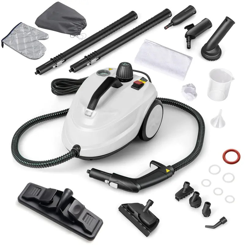 Professional-Grade 2000W Steam Cleaner With 15 Tools – White 1