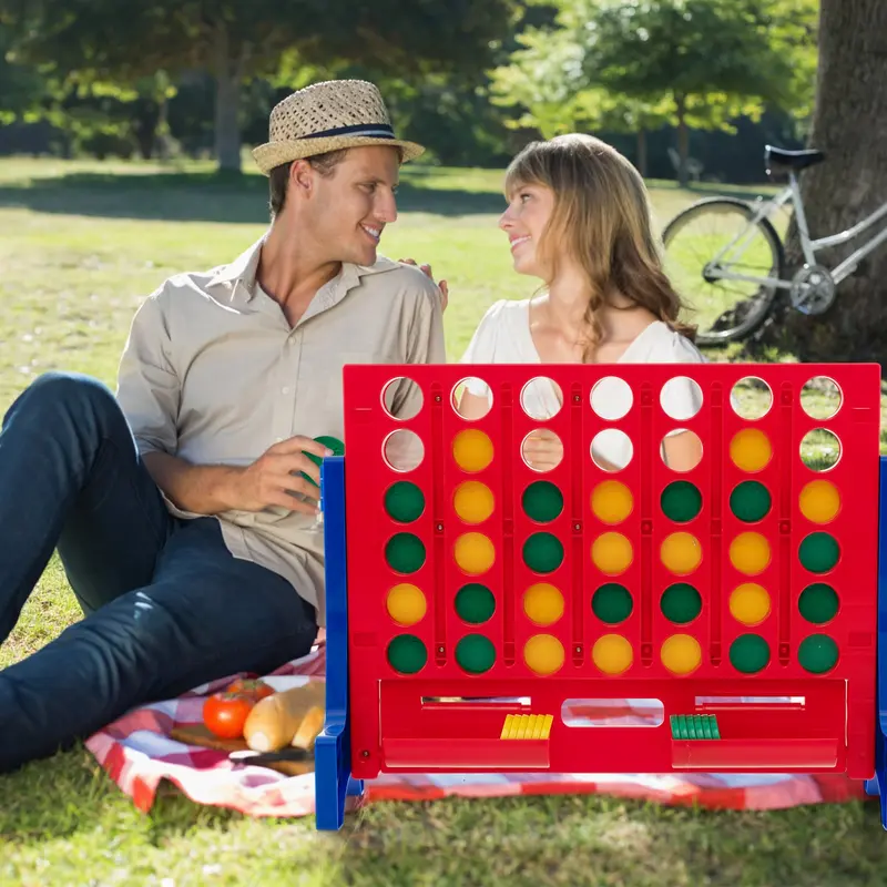 Red Giant Connect Four Game – Portable Wall Or Table Setup With Storage Bag And 42 Playing Pieces 1