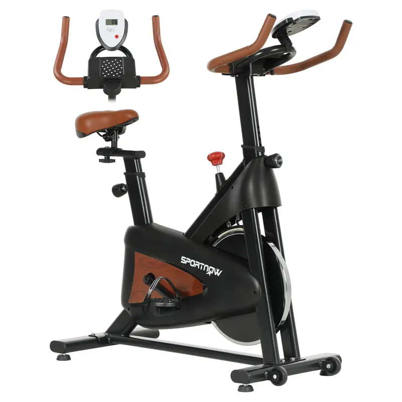 Sportnow Black Silent Indoor Cycling Bike – Ultra-Quiet Magnetic Resistance Trainer With Customizable Seat Height 1