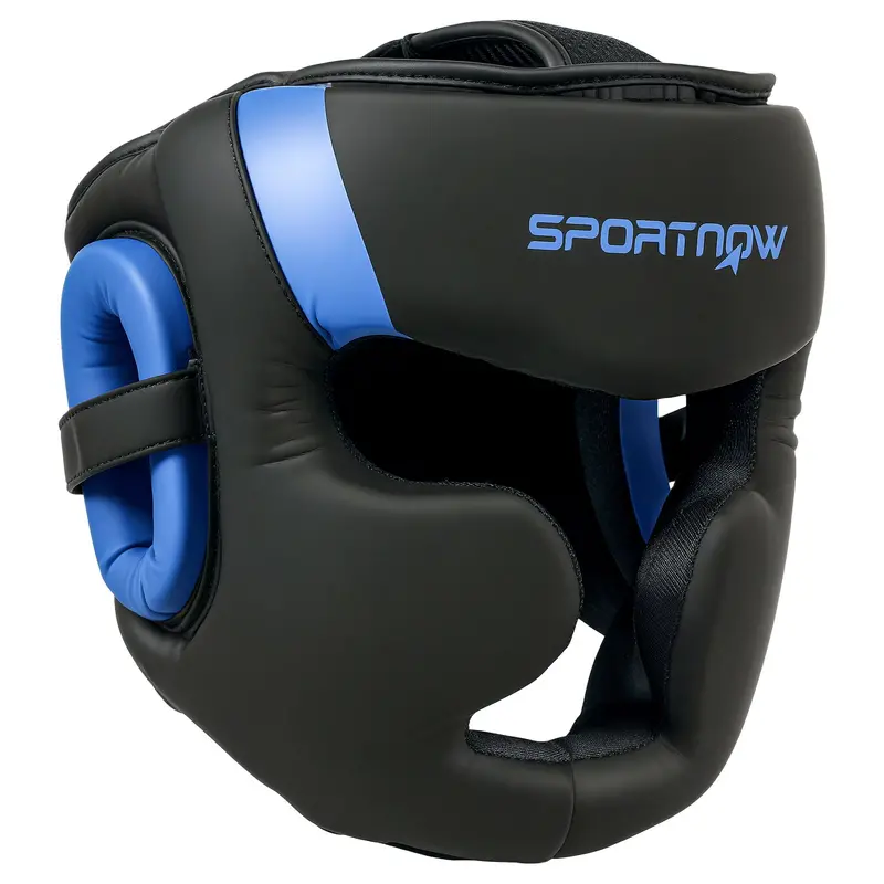 Sportnow Blue/Black Adjustable Boxing Headguard For Sparring, Kickboxing & Mma 1