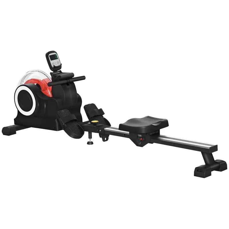 Sportnow Water Rowing Machine – Foldable, Self-Contained Resistance System With Lcd Monitor & Tablet Holder (Black) 1