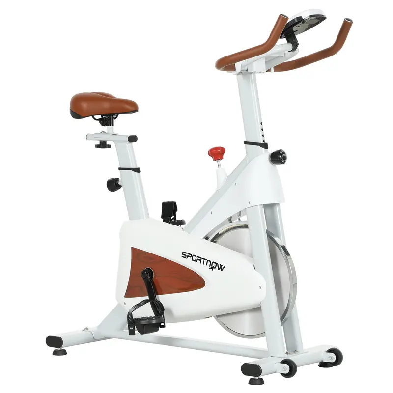 Sportnow White Quiet Exercise Bike – Low-Noise Stationary Cycle With Fully Adjustable Seat & Resistance Levels 1